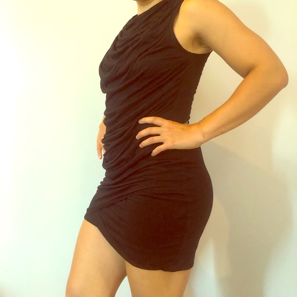 Helmut Lang Rouched Cotton Mini Dress - Picture 1 of 2